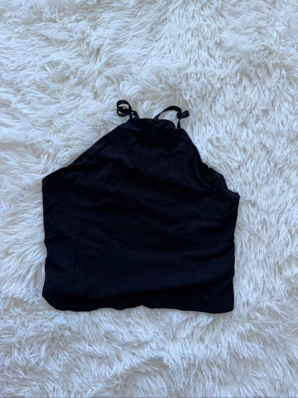 Pull&Bear size S black open back cropped top